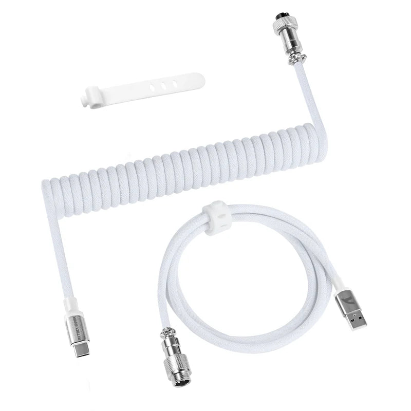 Attack Shark C01Pro Coiled Cable White