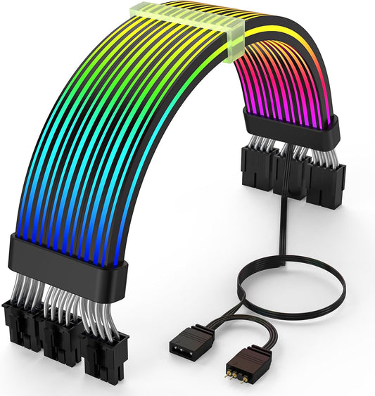 Asiahorse Aurora 3*8 Pins RGB Black Extension Cable