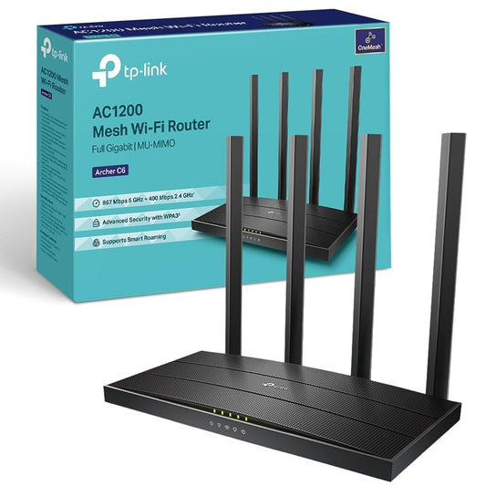 TPLINK AC1200 Full Gigabit Archer C6 Mesh Router