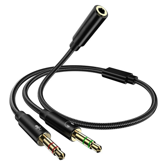 Fantech Audio Splitter Female to 2 Male Mic and Headphones