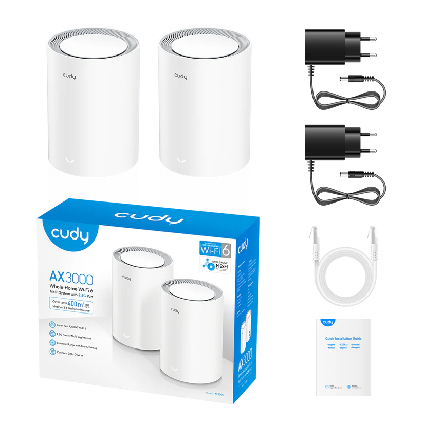 Cudy AX3000 M3000 WiFi 6 Pack of 2 Mesh Router