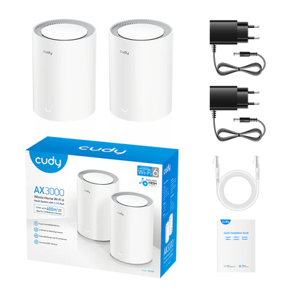 Cudy AX3000 M3000 WiFi 6 Pack of 2 Mesh Router