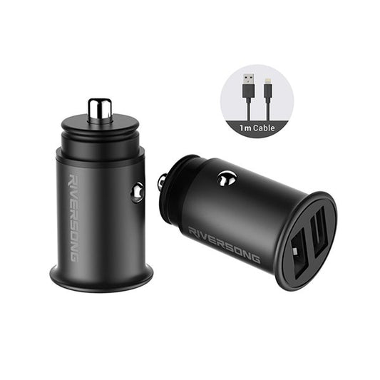 Riversong Safari P2 Super Mini Car Charger/ 1m Lightning Cable